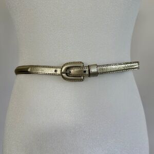 Yves Saint Laurent VINTAGE PALE GOLD SKINNY BELT YSL